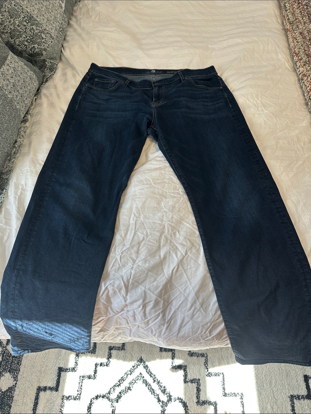 7 For All Mankind Men's Relaxed Dark Blue Jeans